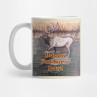 Happy Father's Day with elk in the lake Mug